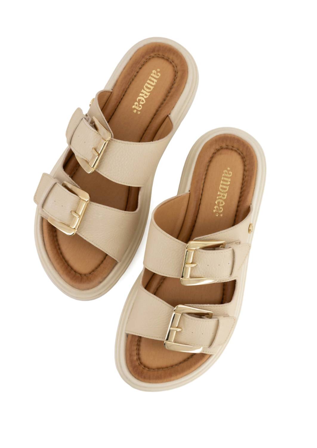 Andrea Women's Buckle Closure Sandal in beige - women's sandal - view 4