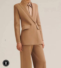 Scanlan Theodore Crepe Knit Tailored Jacket in camel - women's jacket - detail view
