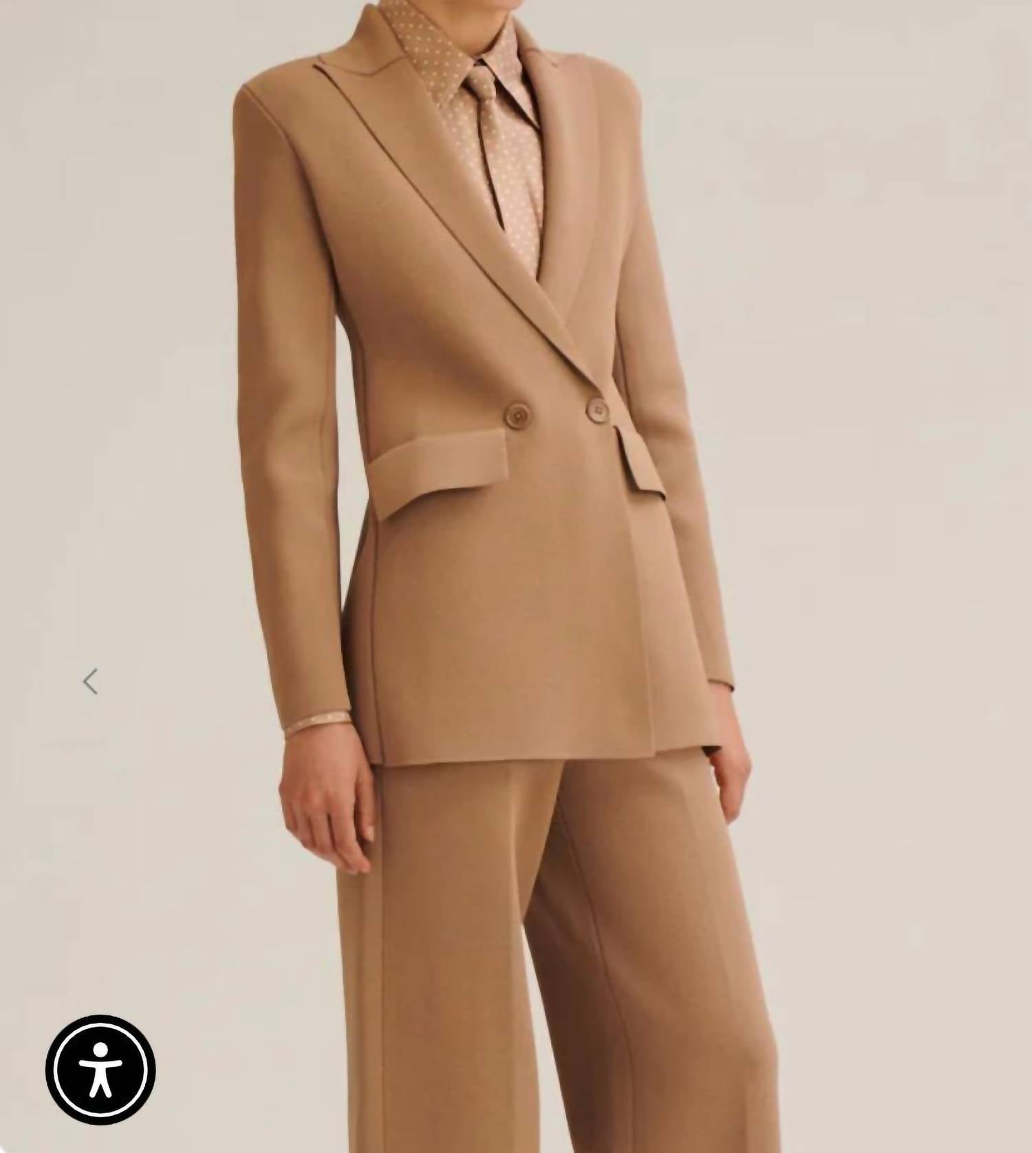 Scanlan Theodore Crepe Knit Tailored Jacket in camel - women's jacket - detail view