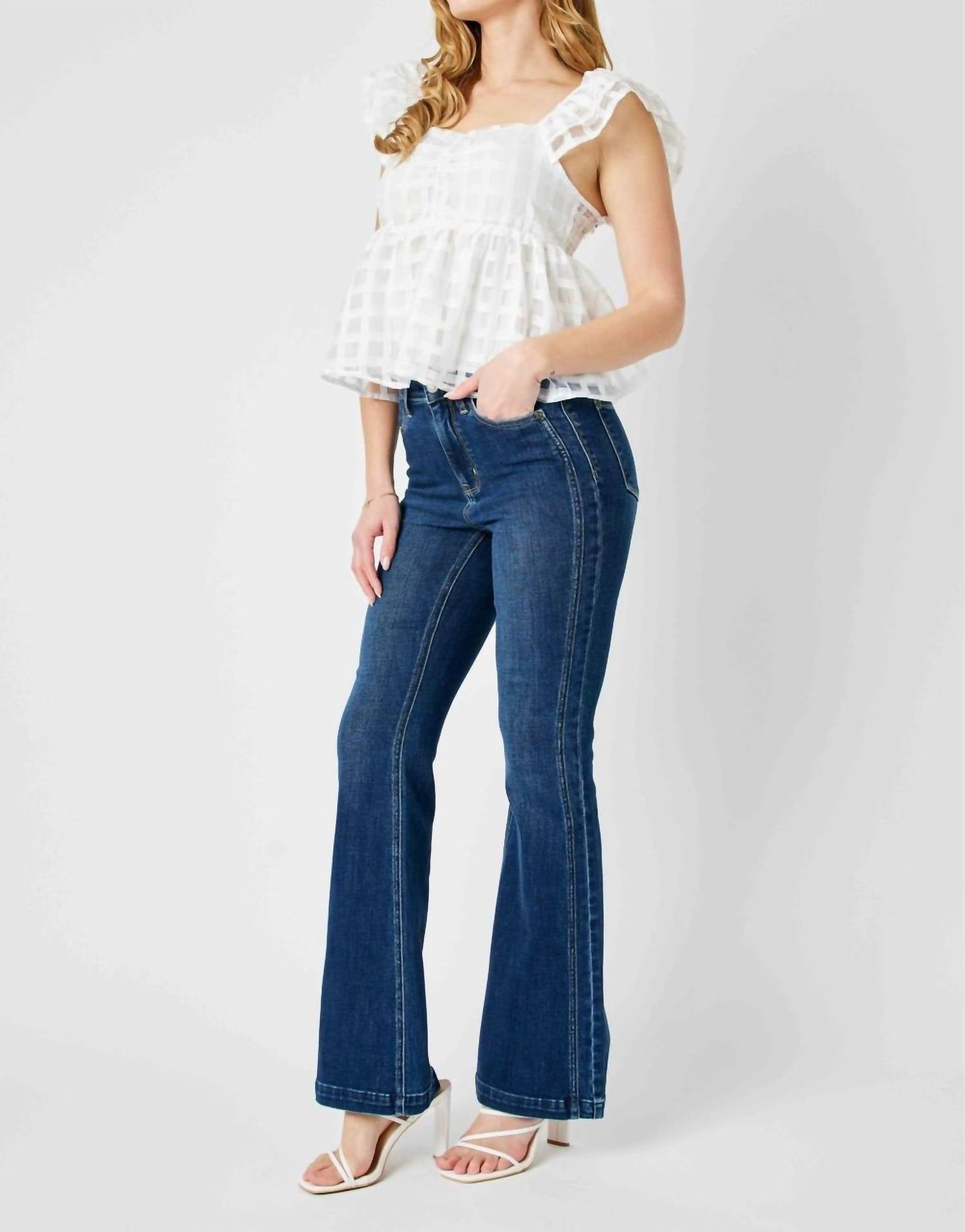Judy Blue - High Waist Angled Side Seam Flared Jeans