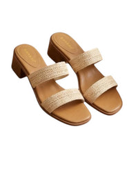 Bamboo Women's Mini Heel Sandal in brown - women's sandal