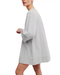 Free People Goldie Balloon Sleeve Dress in indigo combo - women's dress - view 4