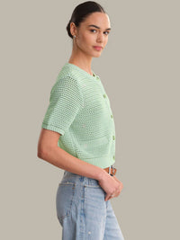 525 America - Celine Cotton Pointelle Cardigan