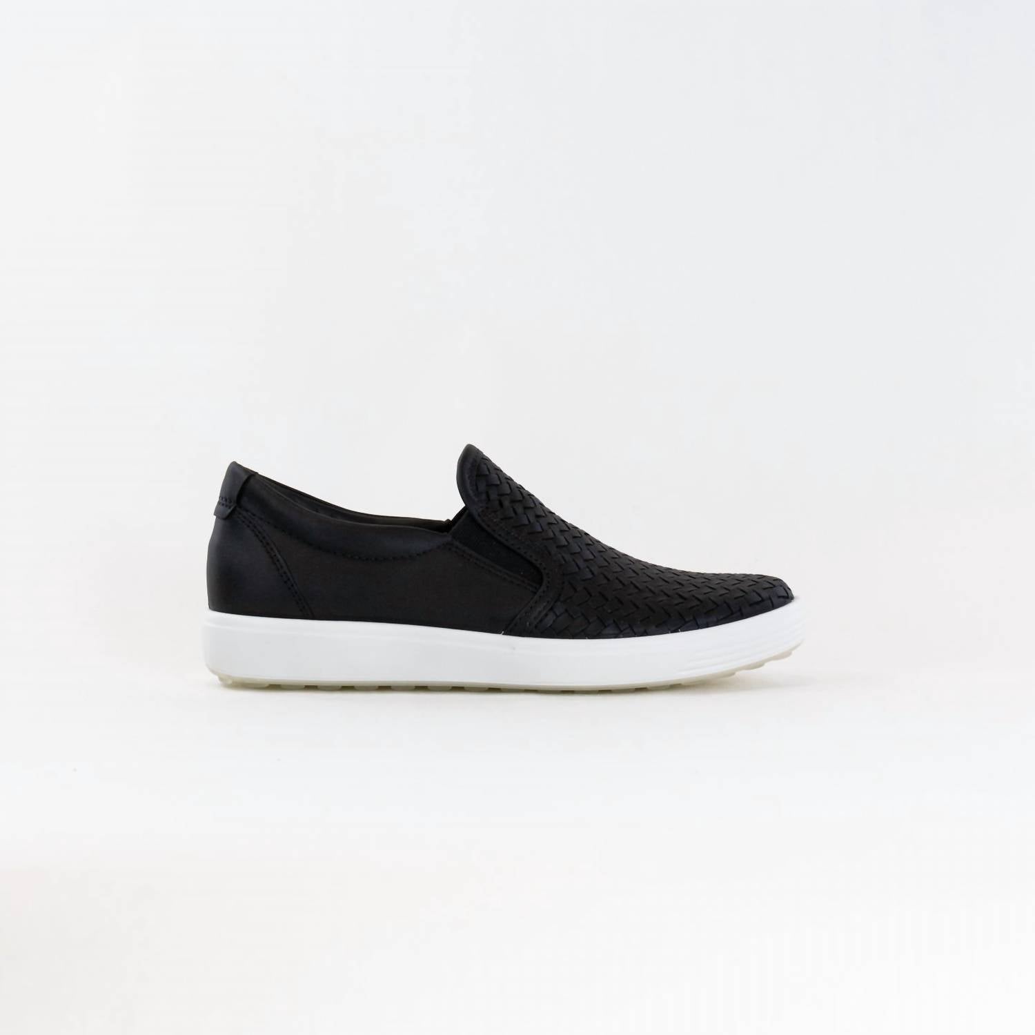 ECCO Women's Soft 7 Woven Slip On 2.0 Shoe in black - women's sneaker