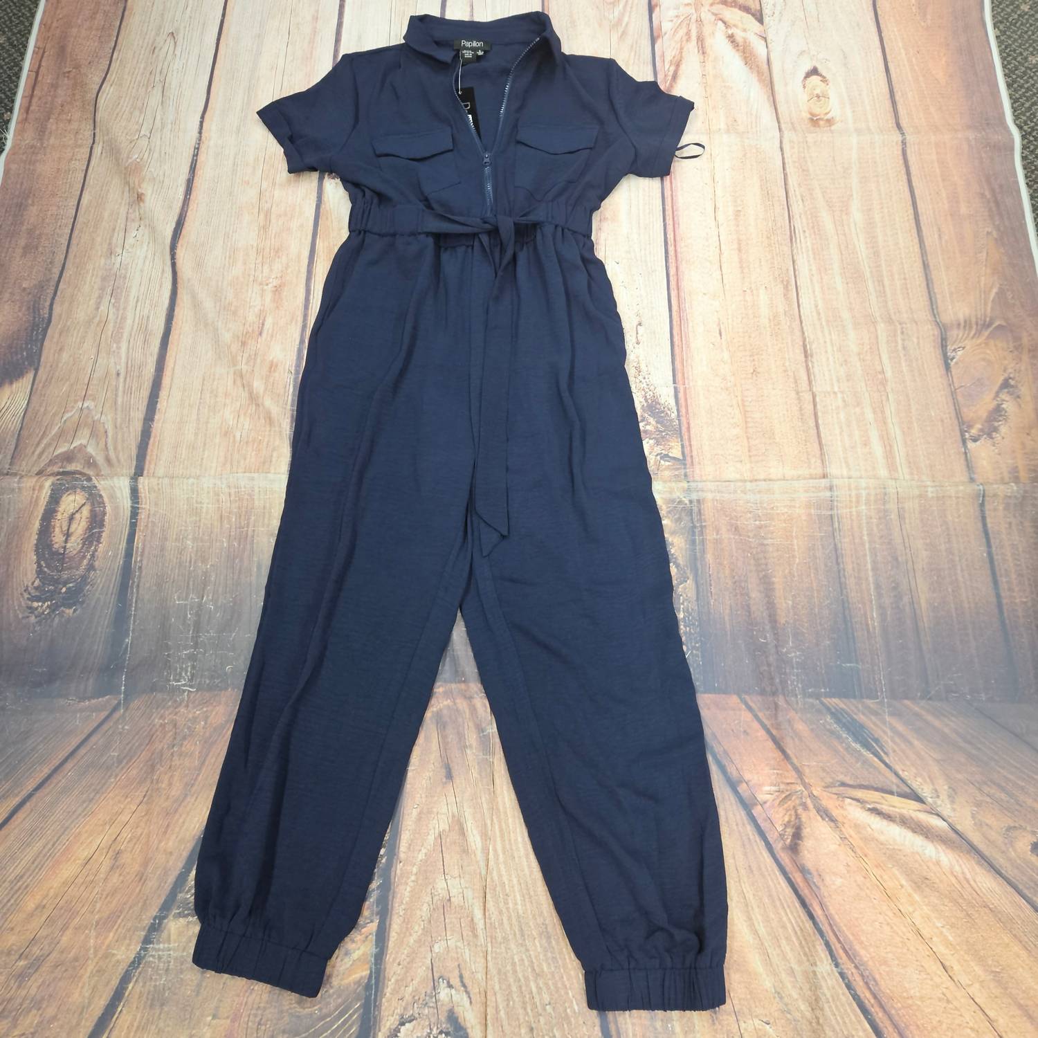 Papillon Women's Short Sleeve Jogger Bottom Jumpsuit in navy - kids' item