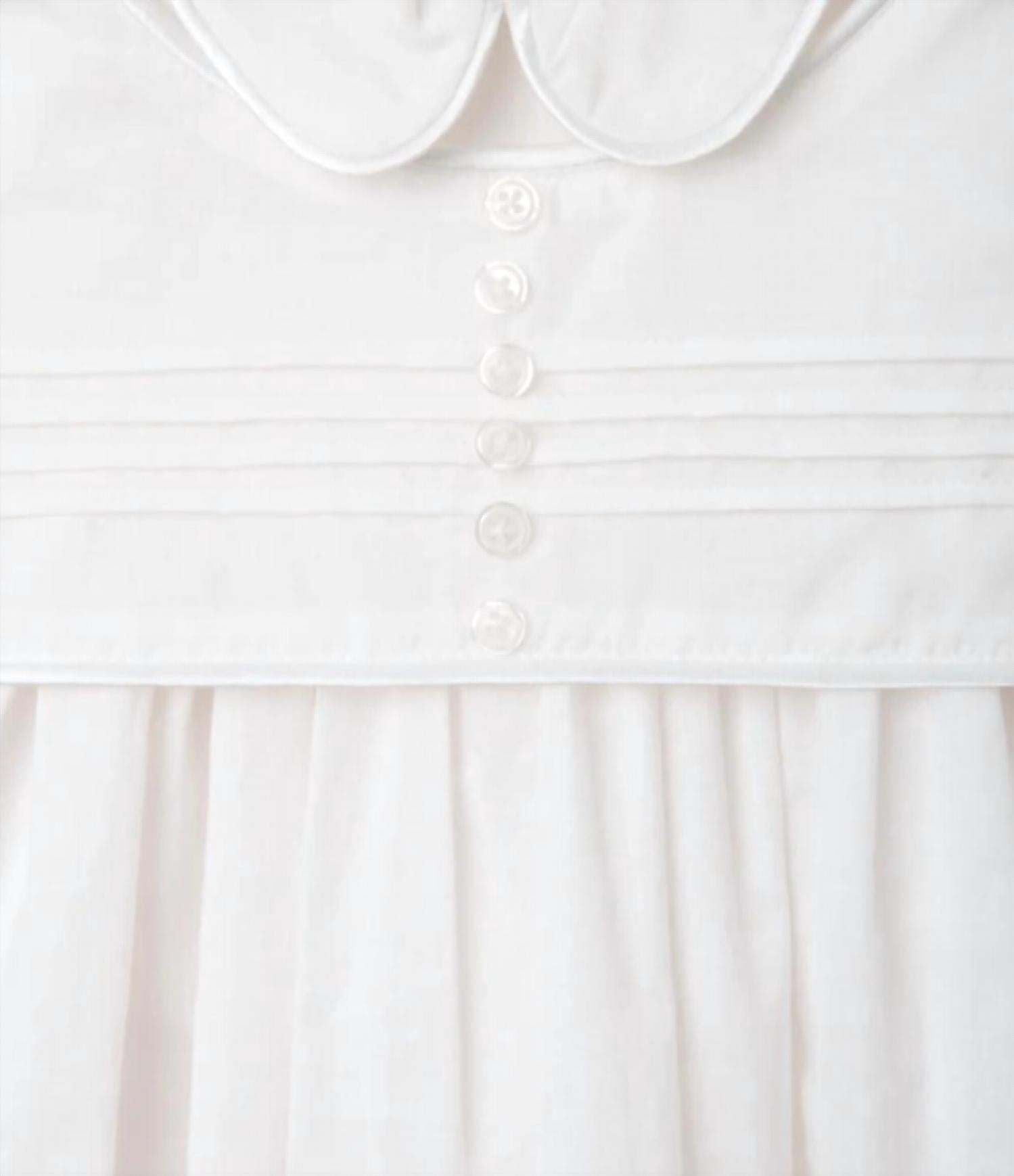 Elegant Baby Boys' Gown And Bonnet Christening Set in white - kids' dress - detail view