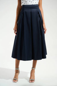 Joseph Ribkoff - Stretch Taffeta Flared Skirt With Box Pleats