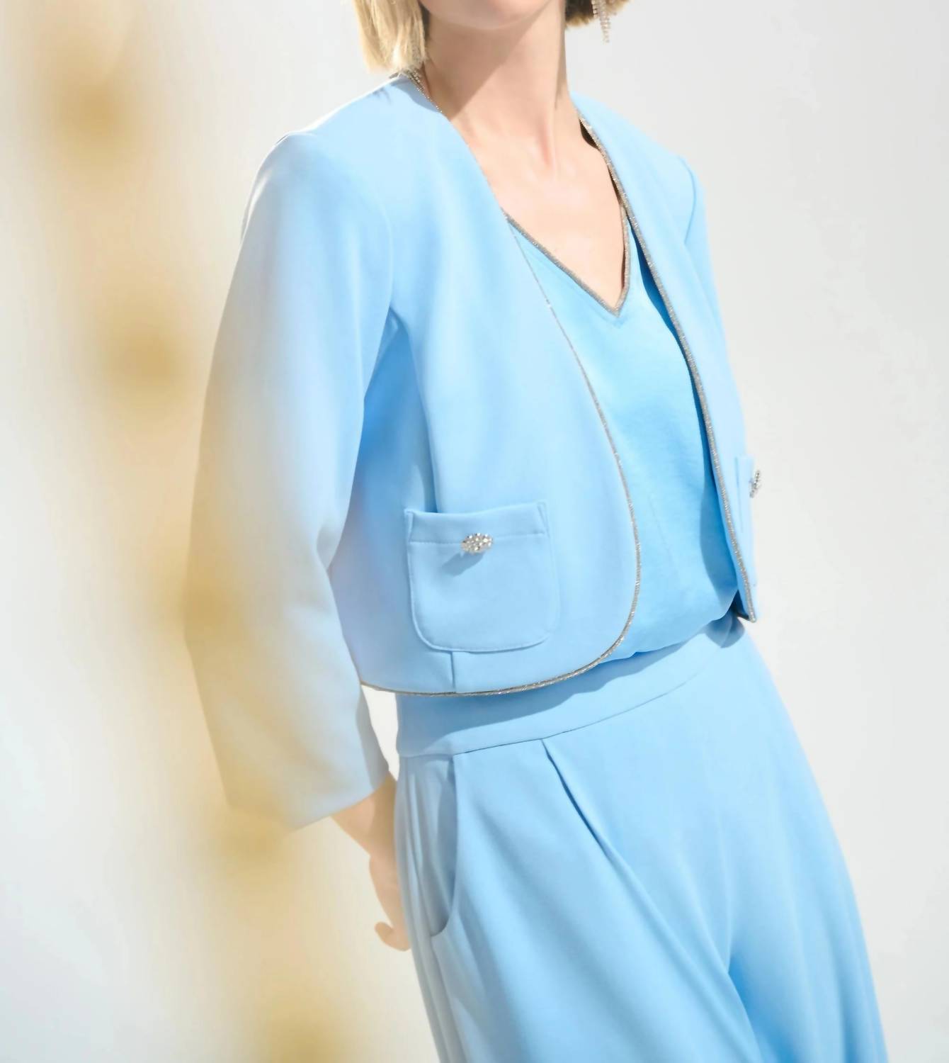 Joseph Ribkoff - Rhinestone Trim Cropped Jacket