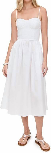 Le Bop Paige Bustier Midi Dress in white - women's dress