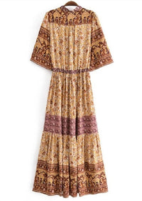 Sundayup - Women's Bohemian Floral Print Maxi Dress