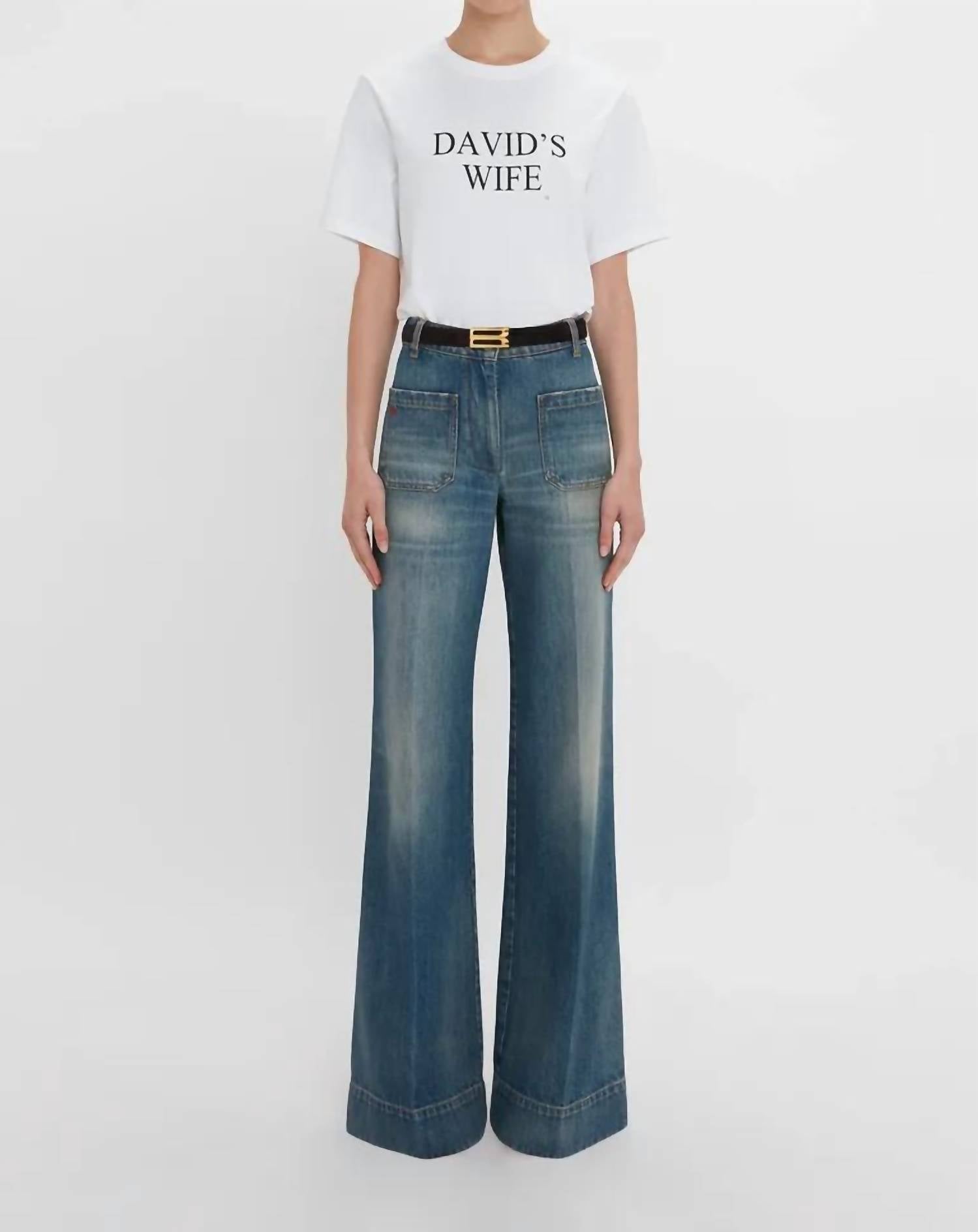 VICTORIA BECKHAM Alina Jean in indigrey wash - women's jeans