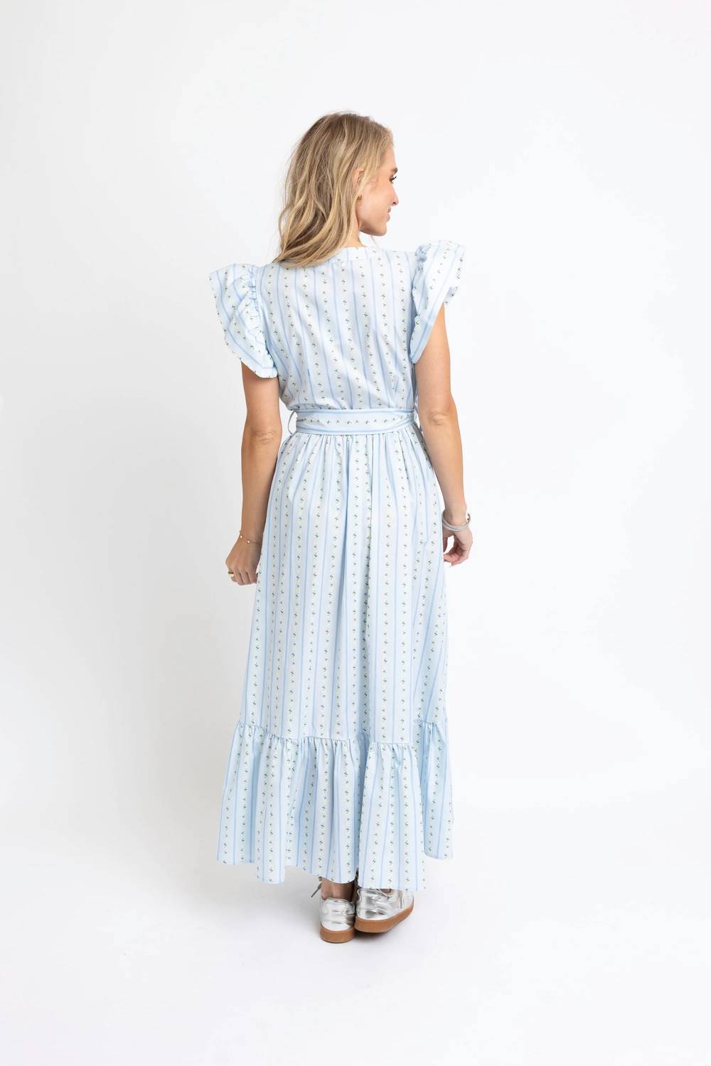 Karlie - Floral Stripe Ric Rac Maxi Dress