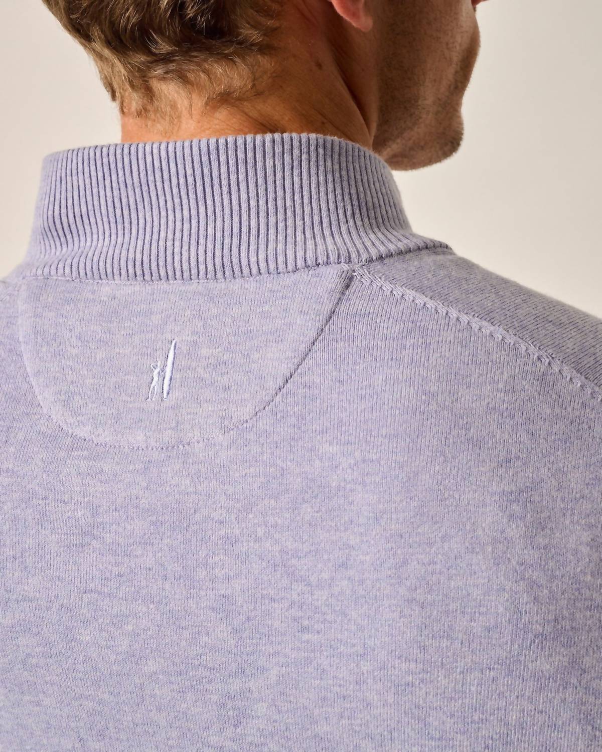 Johnnie-O - Desmond Plaited Cotton Blend 1/4 Zip Sweater