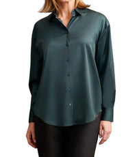 Tribal - FLOWY SATIN BUTTON-UP SHIRT