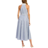 En Saison - Clara Stripe Sleeveless Midi Shirtdress