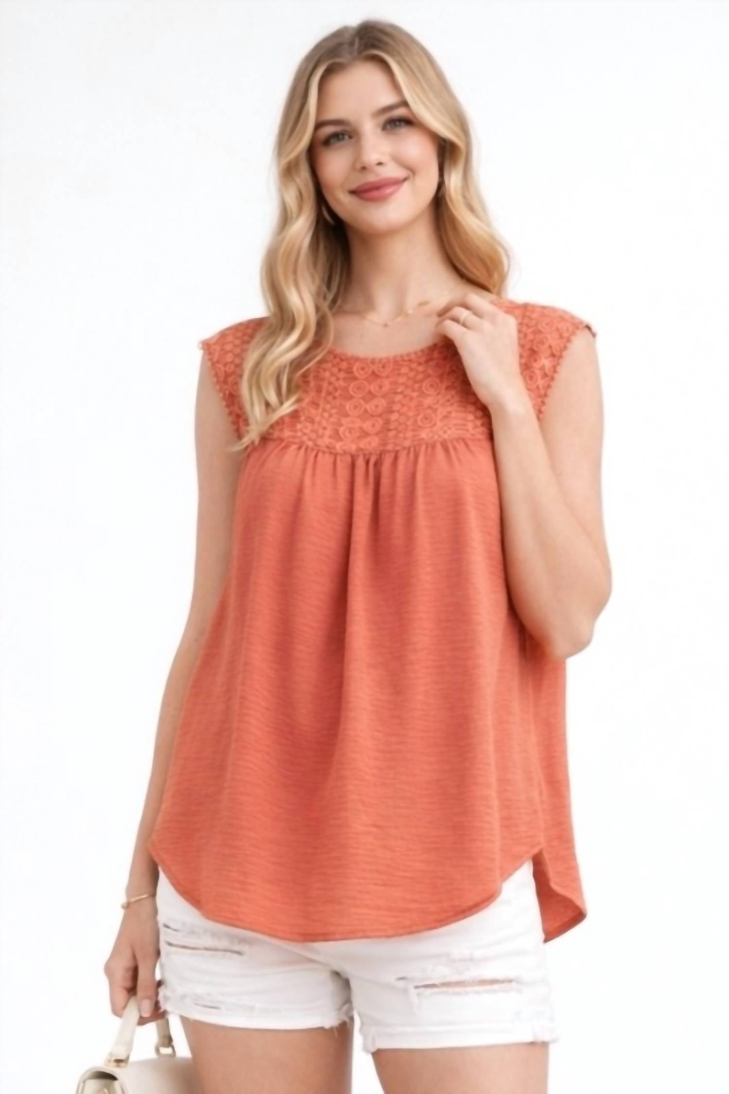 Hailey & Co - Lace Yoke Top