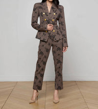 L'Agence - Bethany Flocked Herringbone Blazer