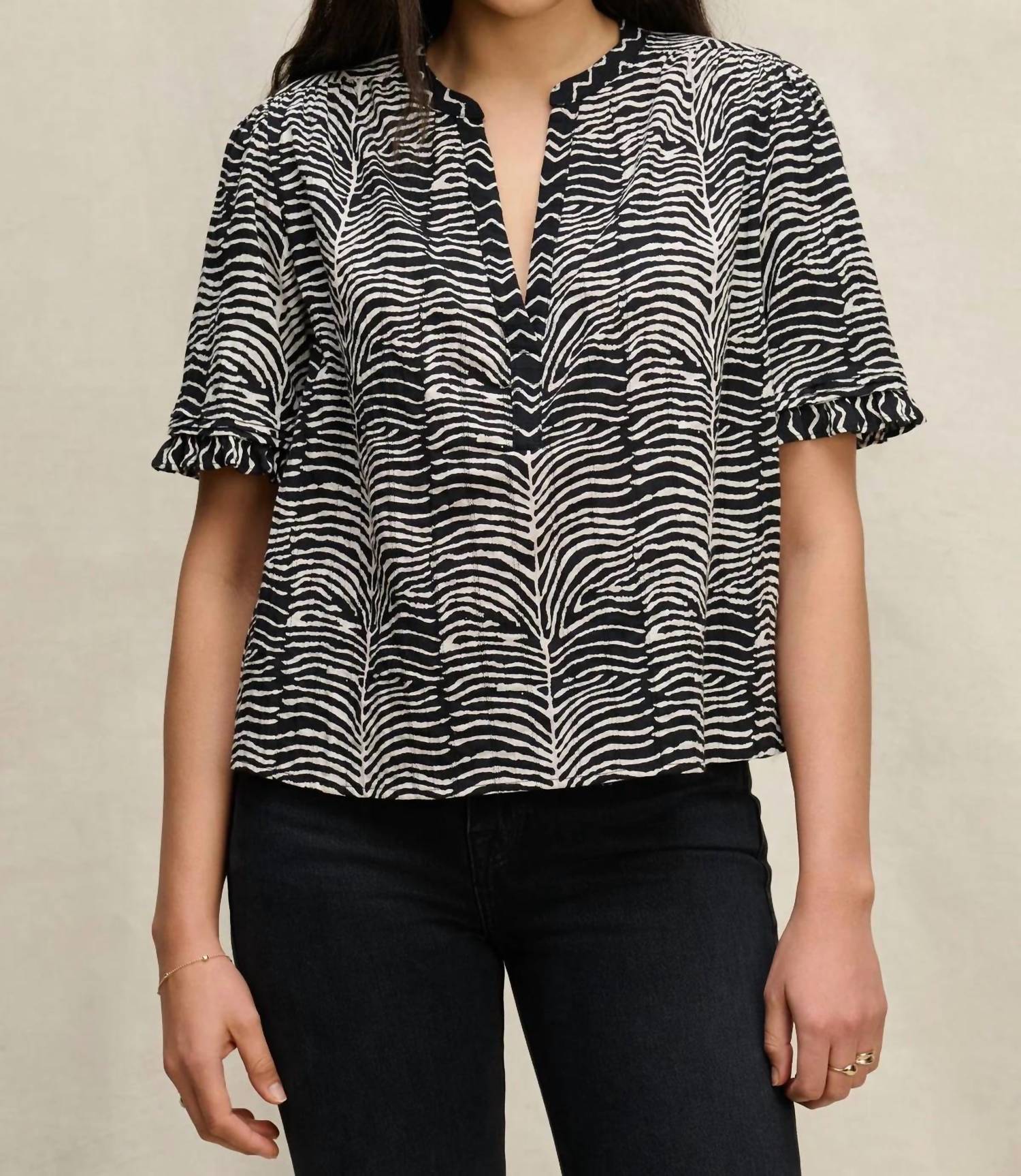 Velvet By Graham & Spencer - Autumn Fern Print Freeda Top