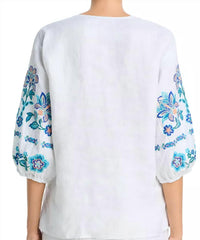 Johnny Was - Split Neck Linen Blouse