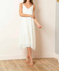 Jessie Liu - Crossed Strap Tassel Midi Dress