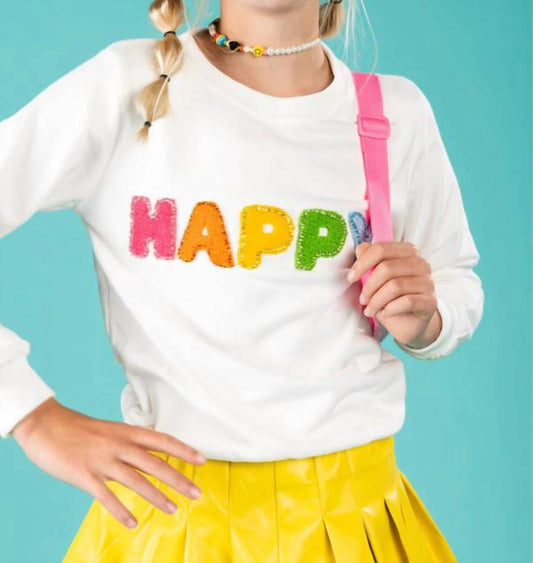 Lola + The Boys - Happy Crystal Sweatshirt