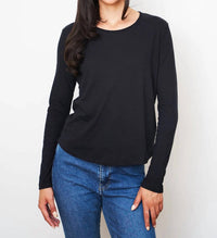 Majestic Filatures - Cotton Cashmere Rolled Edge Crewneck Top