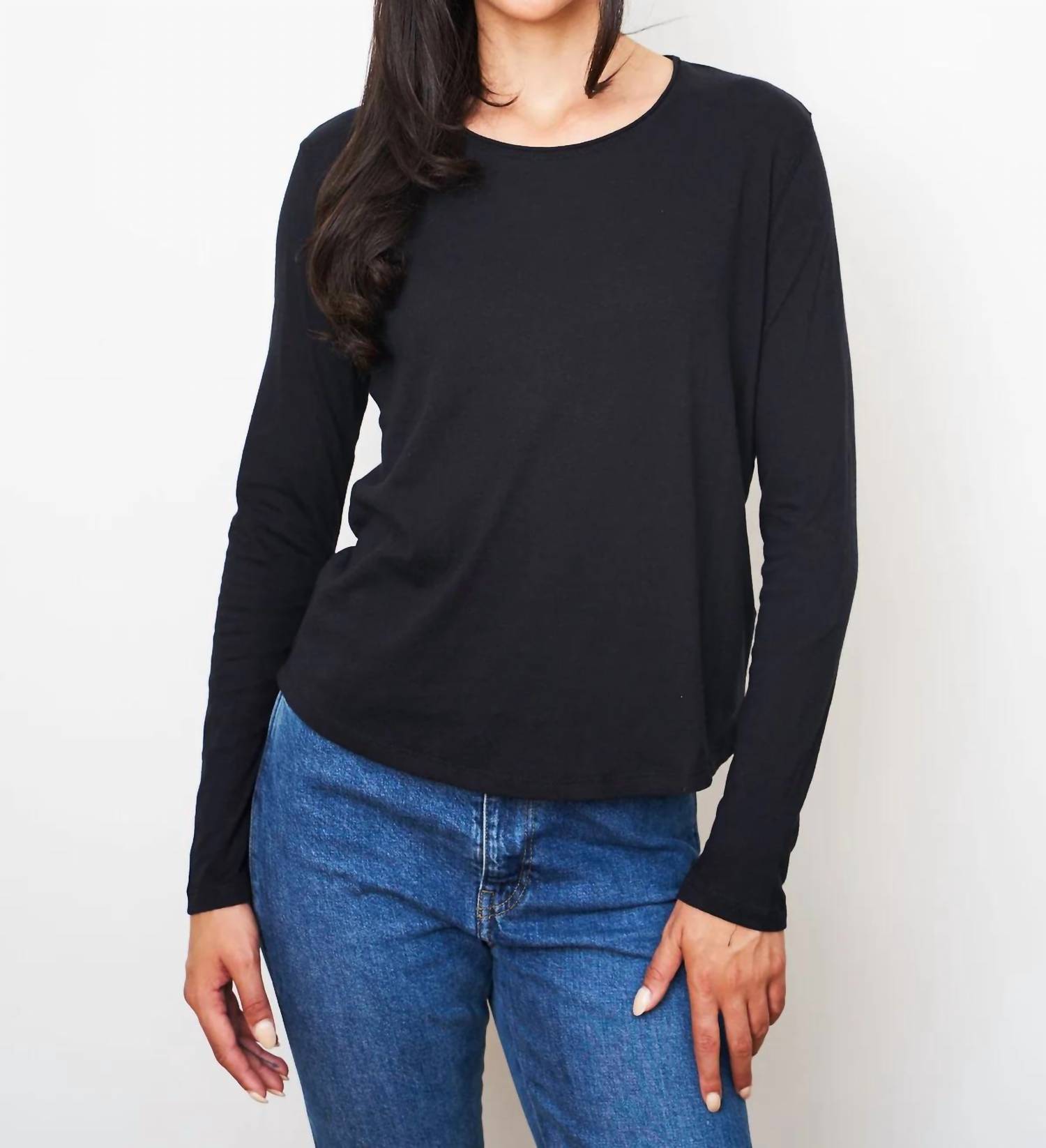 Majestic Filatures - Cotton Cashmere Rolled Edge Crewneck Top