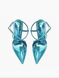 SCHUTZ Women's Aimee Specchio Leather Pump in blue - women's heels - view 4