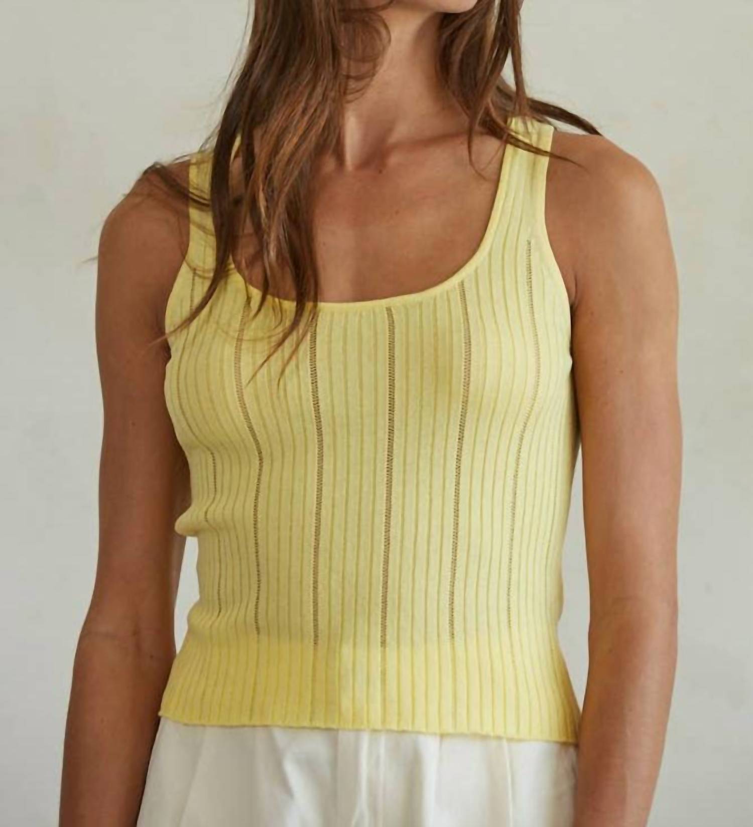 By Together - Knit Ribbed V-Neck Tank Top