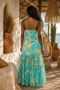 Surelymine - Tropical Tide Printed Maxi Dress