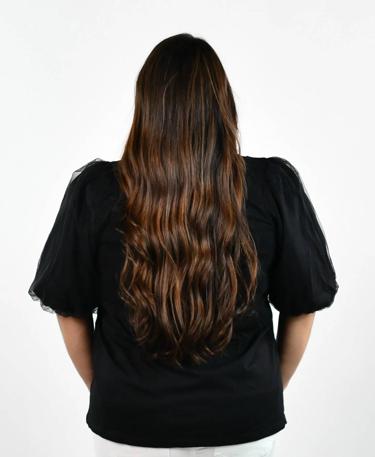 Geegee - Shirt With Sheer Sleeve - Plus