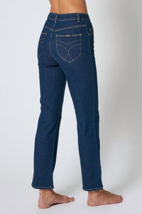 ROLLA'S Original Straight Leg Jeans in organic dark blue - women's jeans - detail view