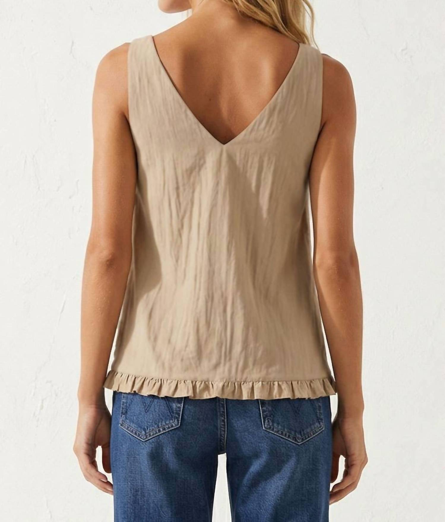 Naked Zebra - Ruffle Detail Shirt Tank Top
