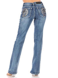 Bus Stop - Angel Cross Distressed Jean