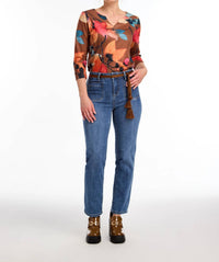 FDJ Olivia Pencil Ankle Denim With Removable Belt Jeans in medium blue wash - women's jeans - view 5