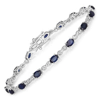 Diana M Jewels Women's Oval Natural Sapphire Bracelet (3.63 Ct) - Signature Plus in 14k white gold - women's jewelry