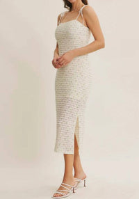 In February - Textured Lace Midi Dress