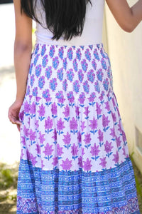 Dolma - Block Printed Tiered Cotton Skirt