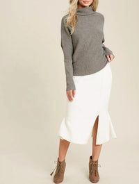 Bluivy - Slouch Neck Dolman Sleeved Pullover