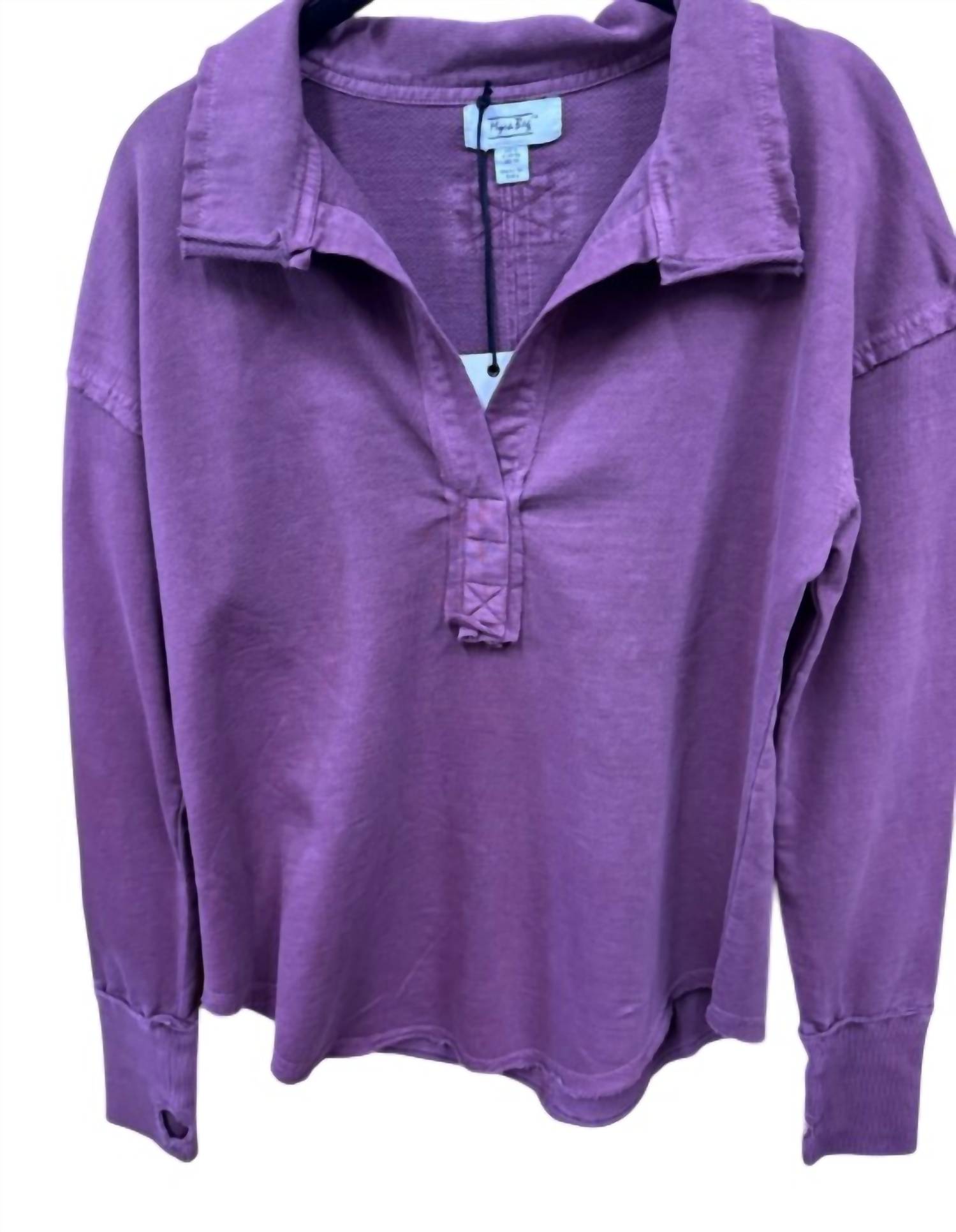 Myra Women's Amari Collared Shirt in eggplant - women's blouse
