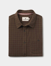 The Normal Brand Hudson Double Brushed Flannel Shirt in olive plaid - men's shirt - view 5