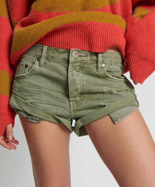 One Teaspoon - Bandits Low Waist Denim Relaxed Shorts