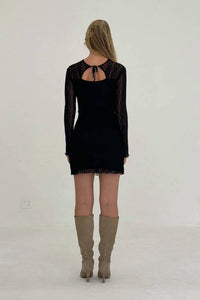 Find Me Now - Mariposa Long Sleeve Bow Mini Dress