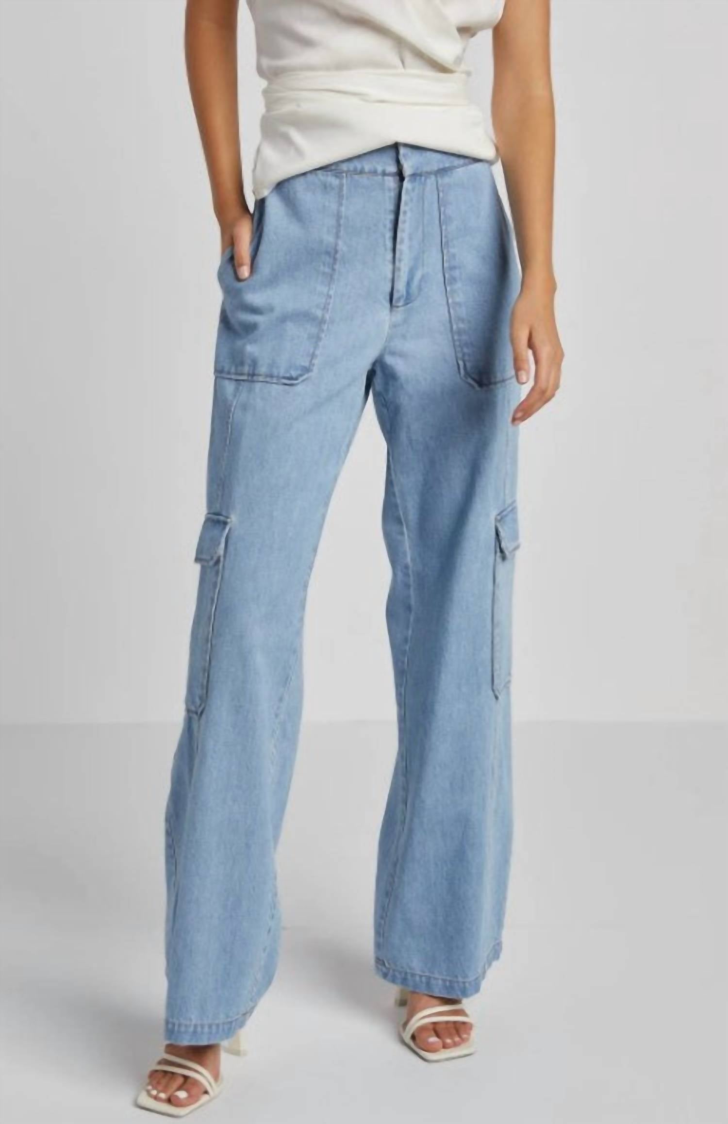 Adroit Atelier - Nolan Wide Leg Denim Cargo Pants