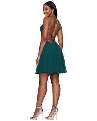 Faviana - Halter Neck A-line Mini Dress