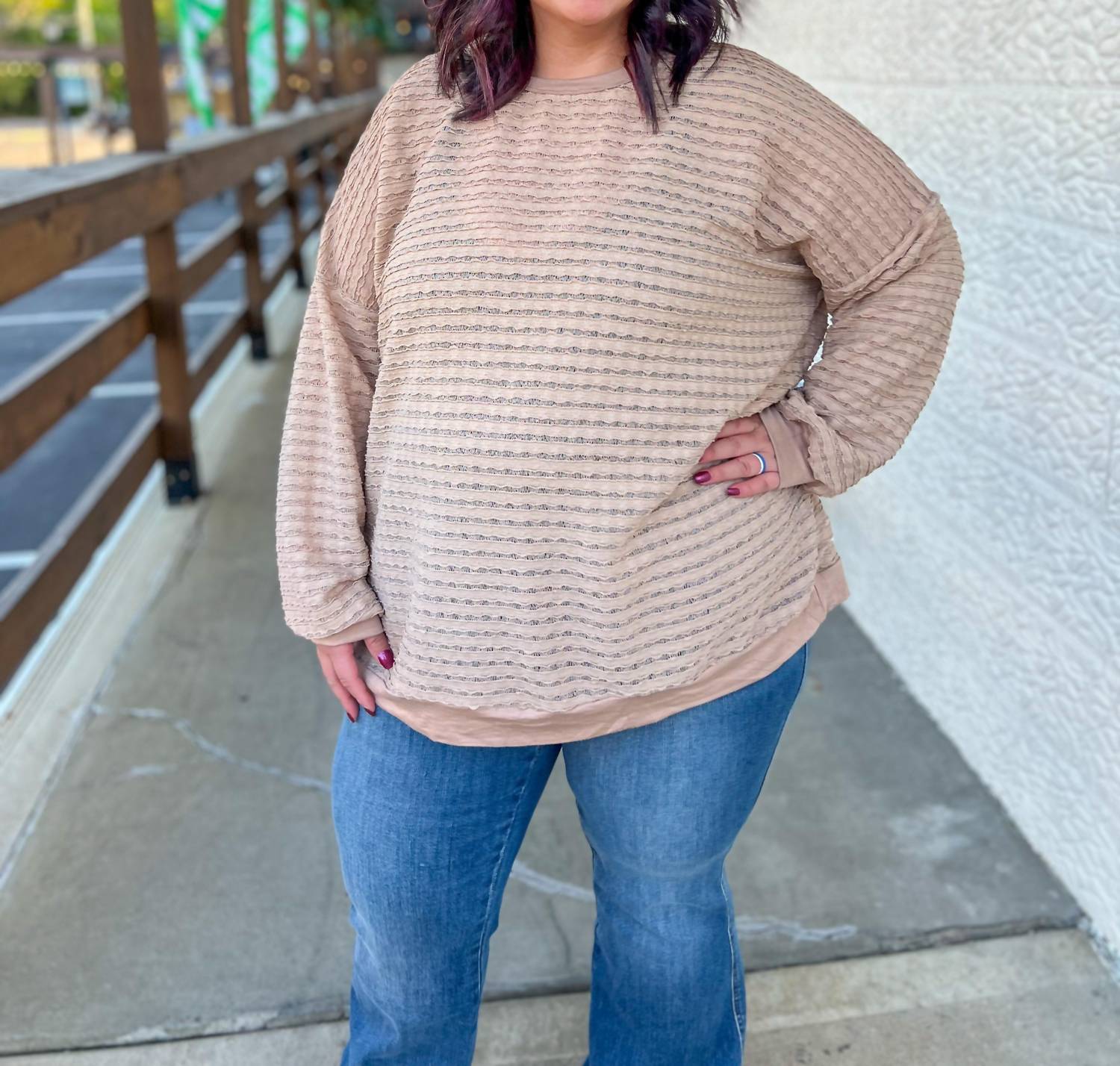 Heimish Usa - Mira Textured Long Sleeve Top