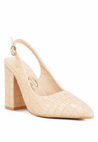 Rag Company - Women's Macha Croctexture Sling Back Heels