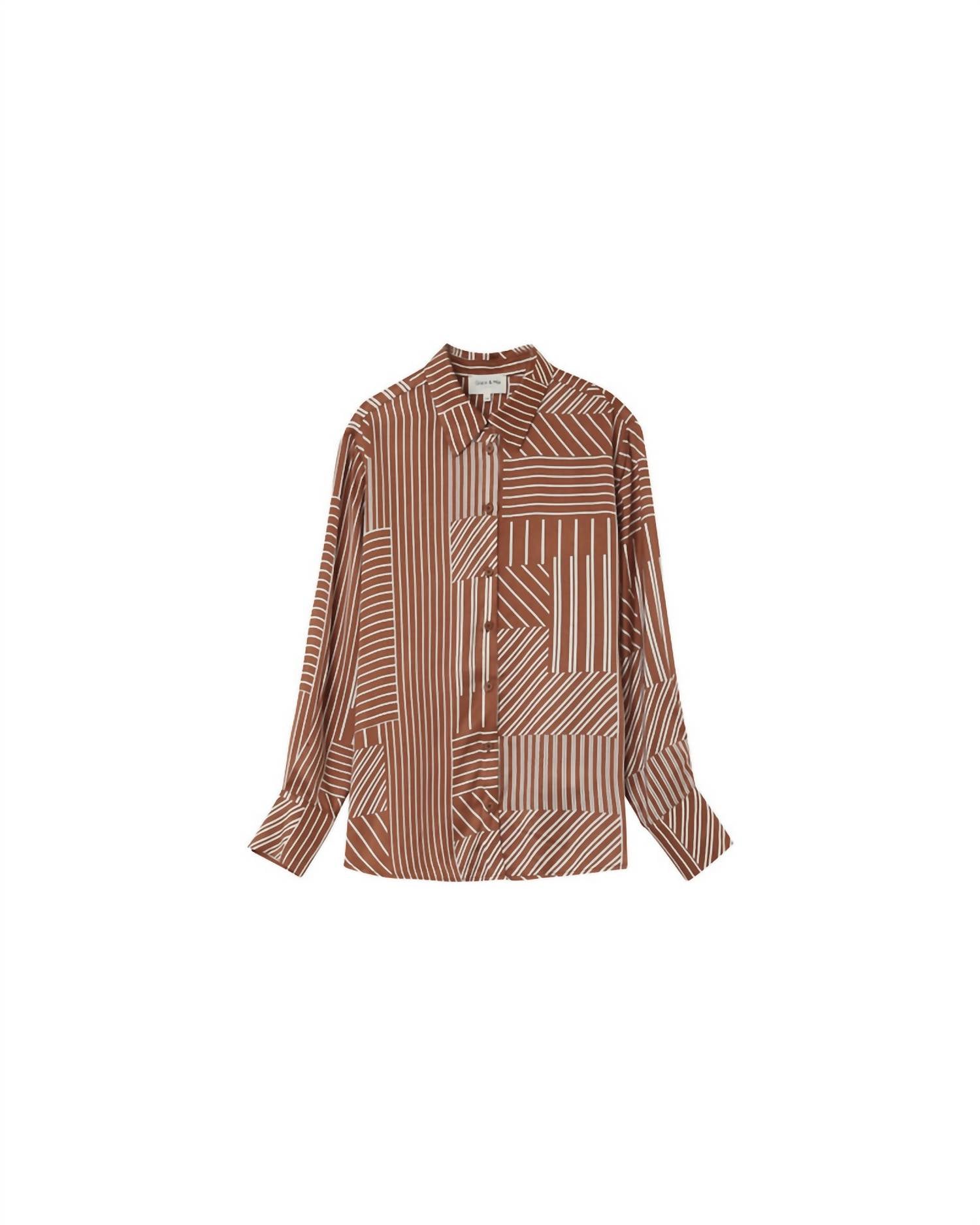 Grace & Mila - Satin Long Sleeve Shirt