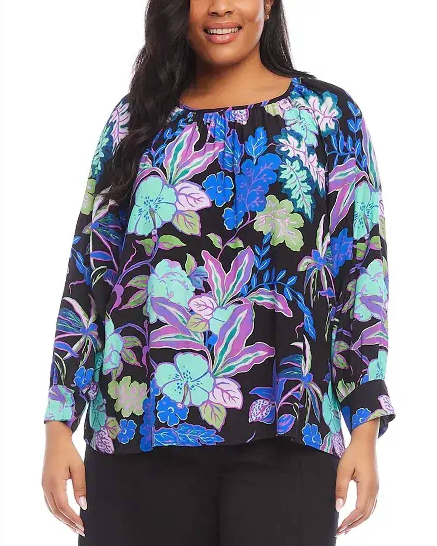 Karen Kane - Leesa Long Sleeve Peasant Top