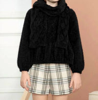Abel & Lula - Shiny Openwork Faux Fur Sweater
